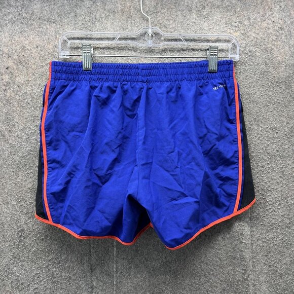 Nike Dri Fit Running Shorts Womens Medium Blue Black Orange Athletic Workout - Picture 2 of 10